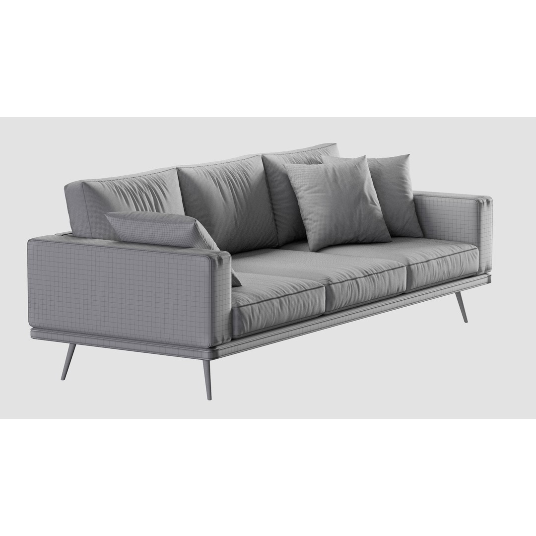 BoConcept Carlton Sofa 3D Model – Contemporary Furniture Asset, OBJ - View 19