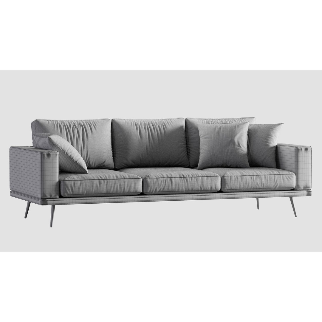 BoConcept Carlton Sofa 3D Model – Contemporary Furniture Asset, OBJ - View 6