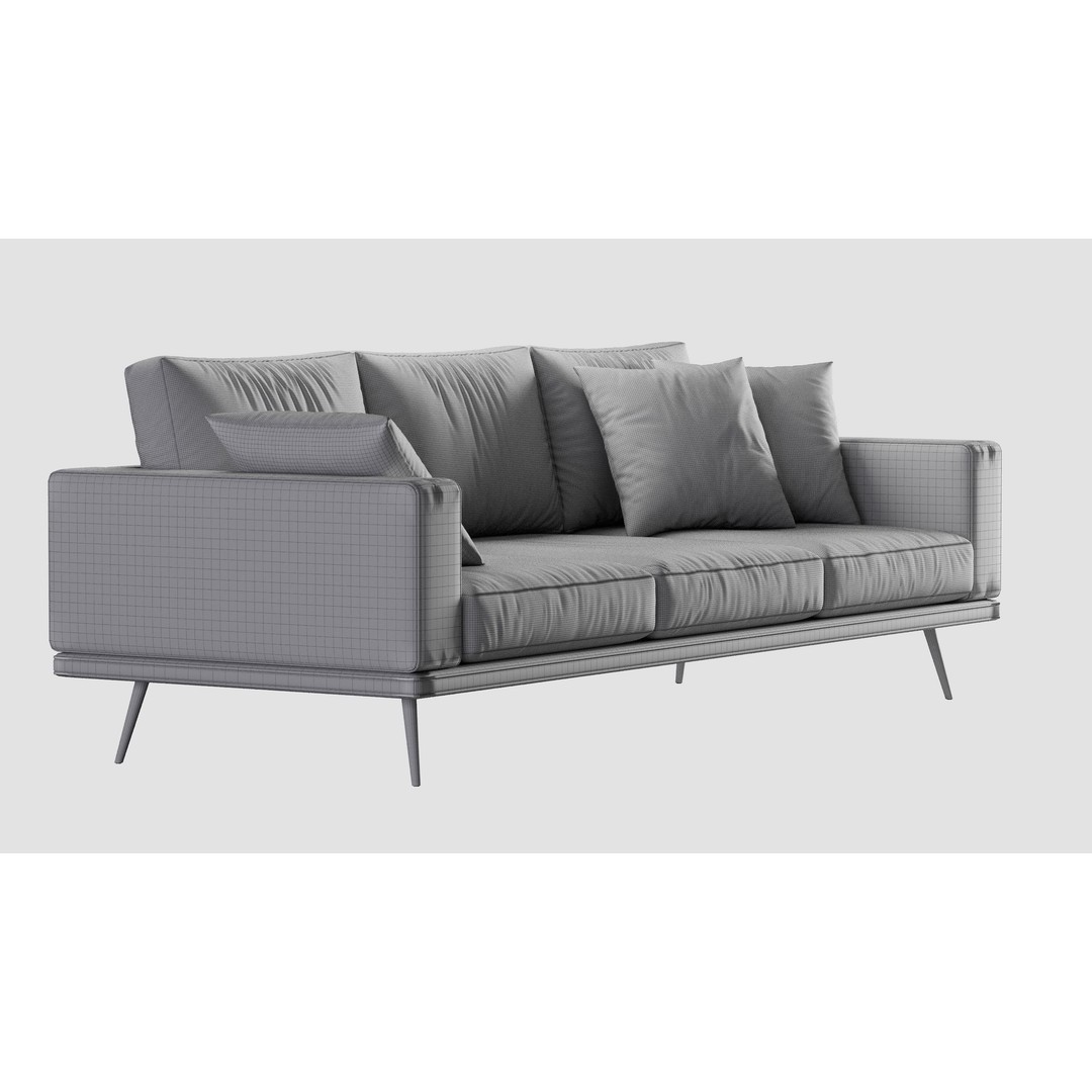 BoConcept Carlton Sofa 3D Model – Contemporary Furniture Asset, OBJ - View 9