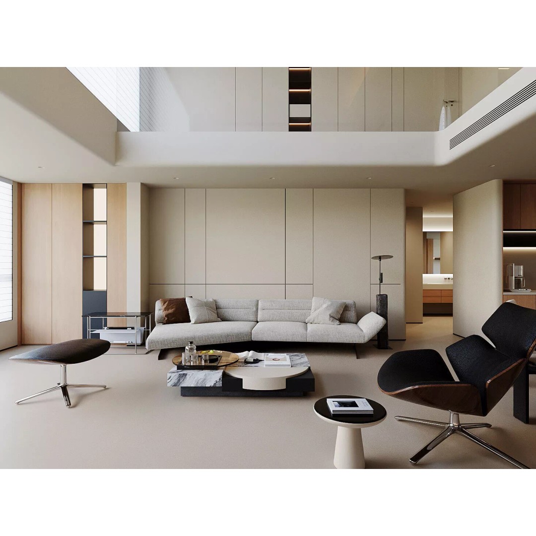 Italian-Style Living and Dining Room 3D Model – PBR Textures, Game-Ready Formats - View 2