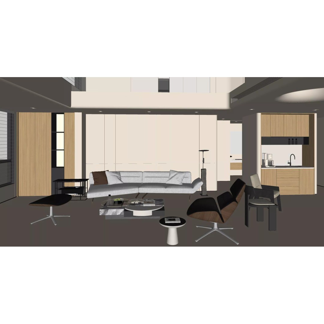 Italian-Style Living and Dining Room 3D Model – PBR Textures, Game-Ready Formats - View 9