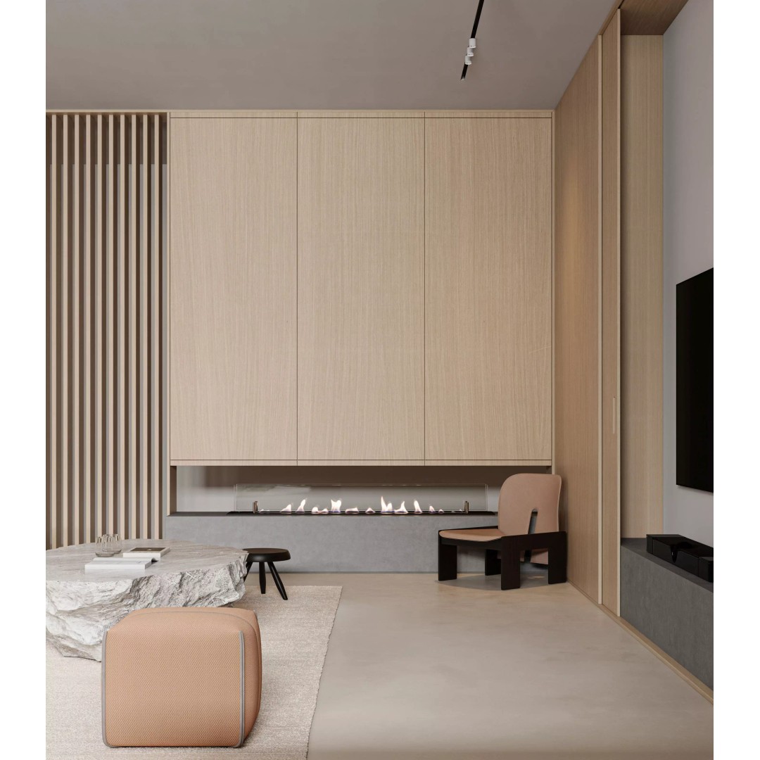 Living Room 3D Model – Modern Workspace Scene in Blender