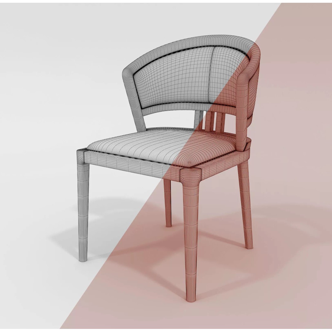 Contemporary Round Marble Dining Set 3D Model – Elegant Furniture Collection, FBX - View 10