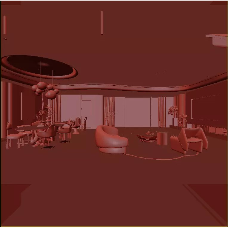 Interior Living Room Scene 3D Model – Realistic Design with Textures, FBX - View 11
