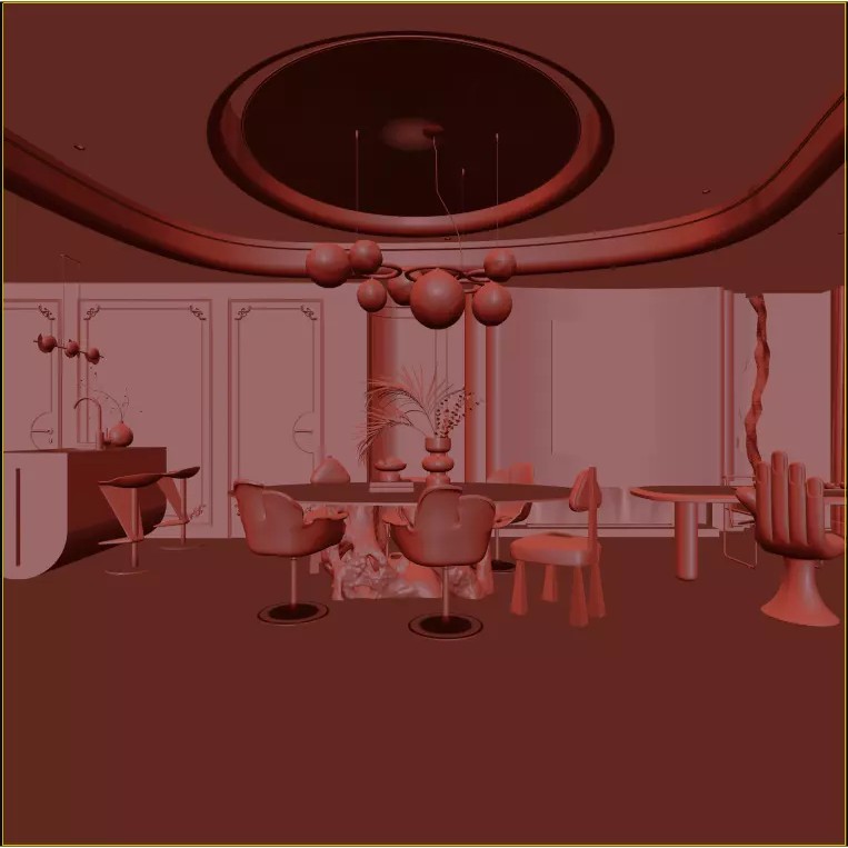 Interior Living Room Scene 3D Model – Realistic Design with Textures, FBX - View 12