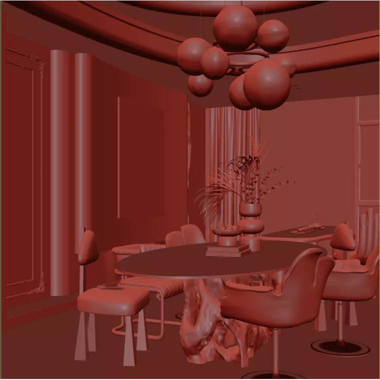 Interior Living Room Scene 3D Model – Realistic Design with Textures, FBX - View 14
