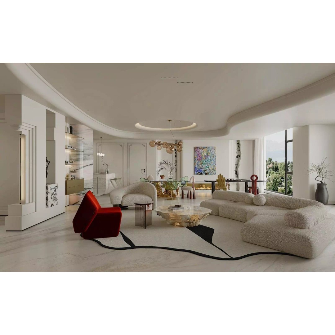 Interior Living Room Scene 3D Model – Realistic Design with Textures, FBX - View 2