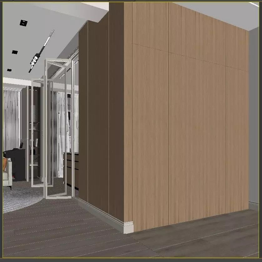 Modern Living Room Kitchen Hall 3D Model – Realistic Interior Scene, FBX - View 13