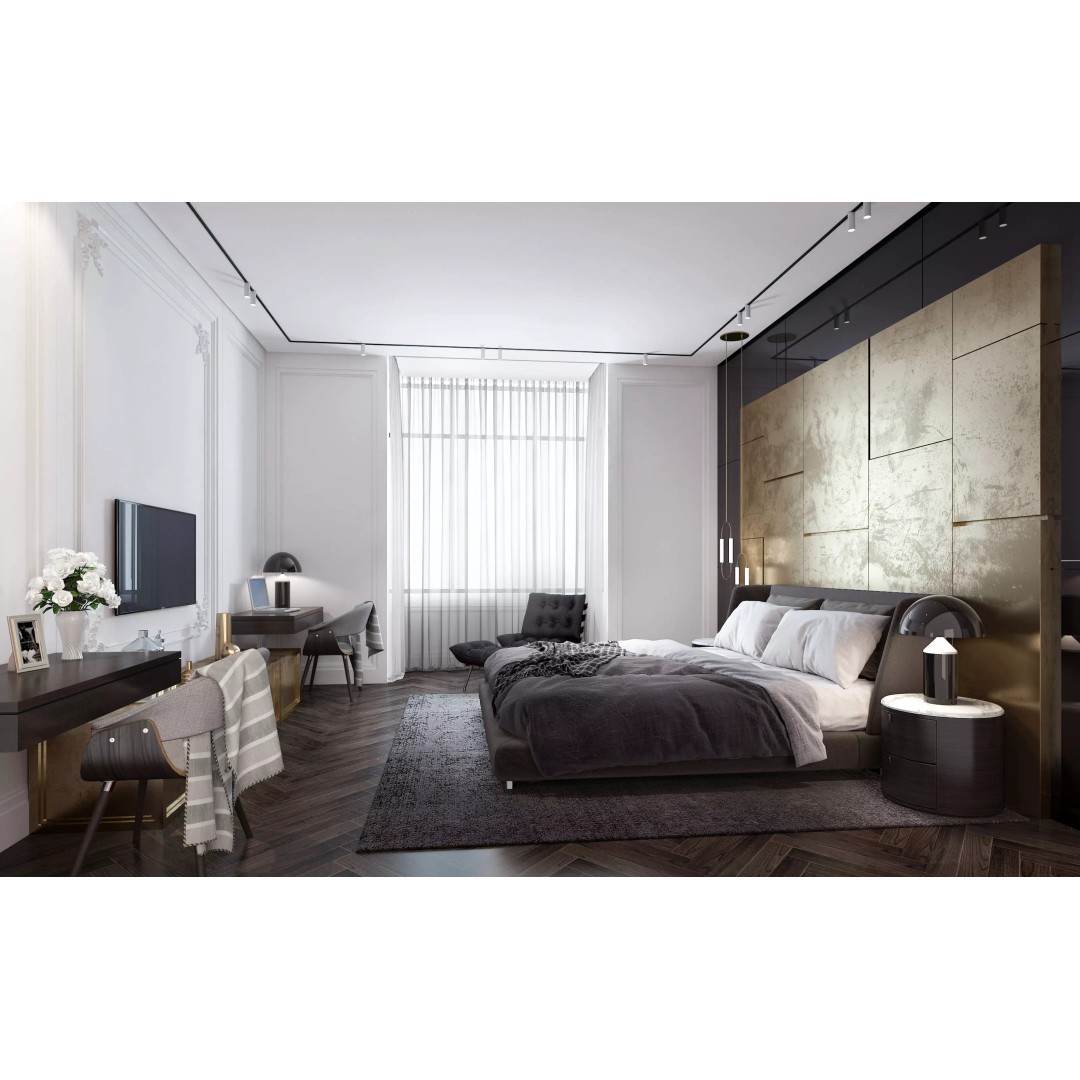 Bedroom Interior 3D Model – Modern Design with Textures & Materials