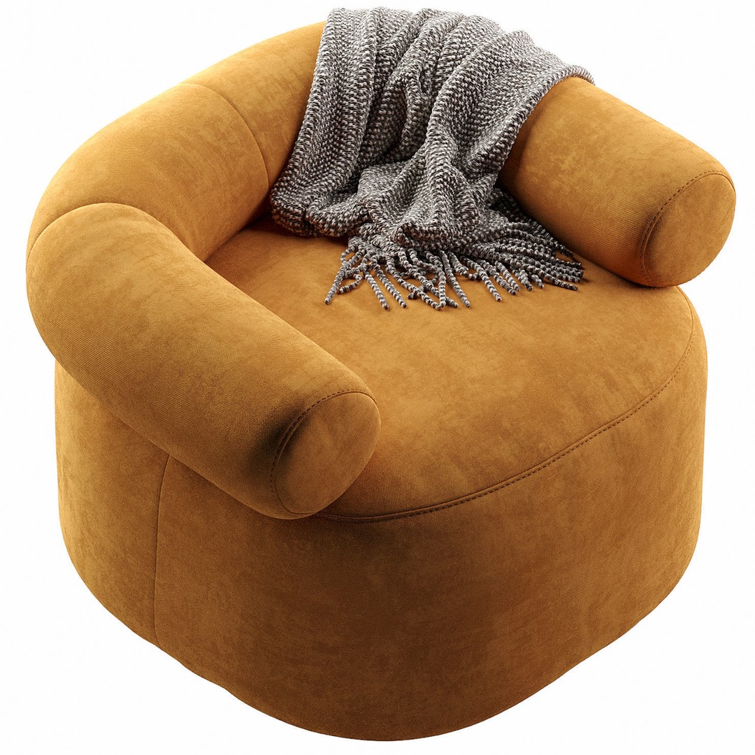 Huggy Swivel Chair 3D Model – Modern Furniture Asset, OBJ & 3Ds Max