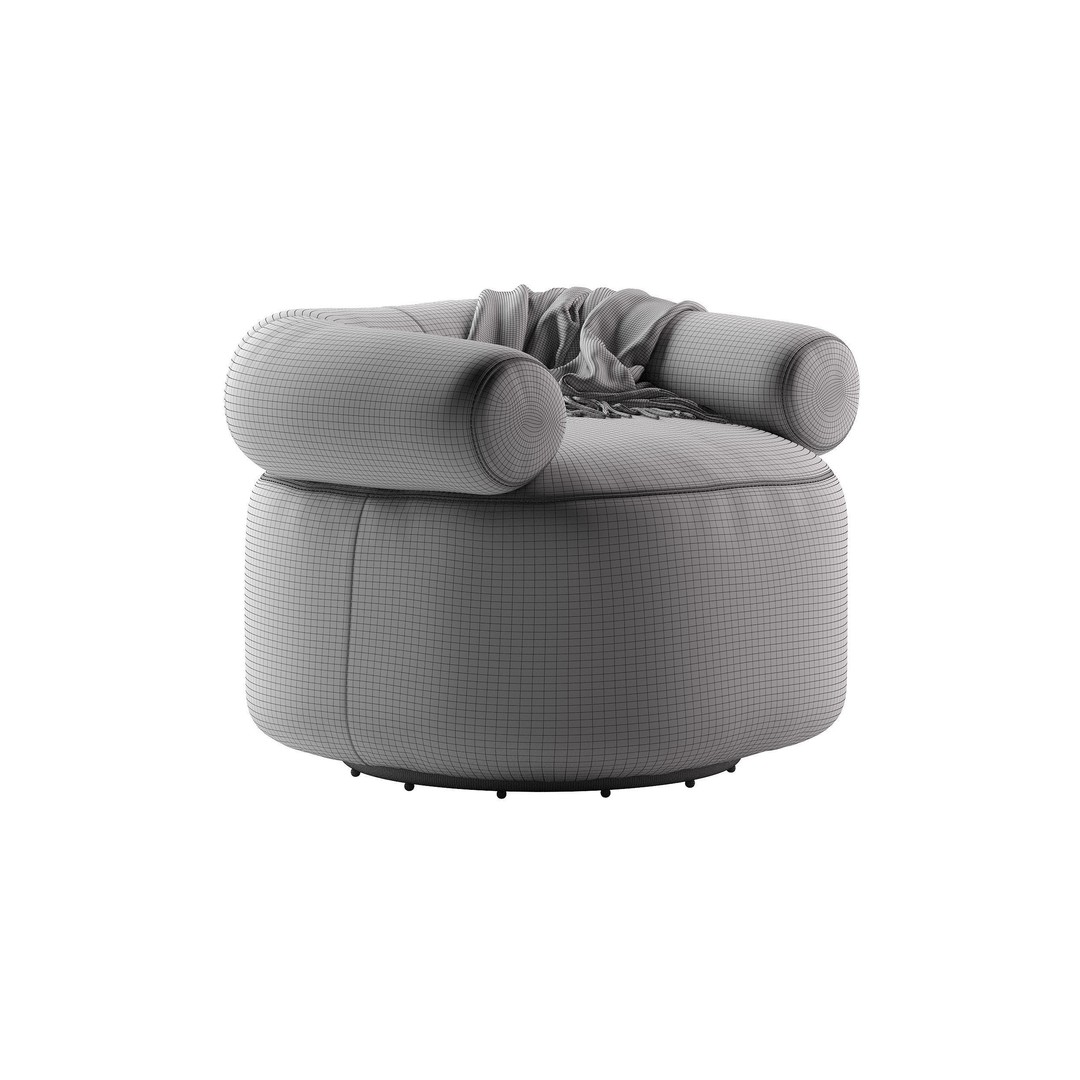Huggy Swivel Chair 3D Model – Modern Furniture Asset, OBJ & 3Ds Max - View 10
