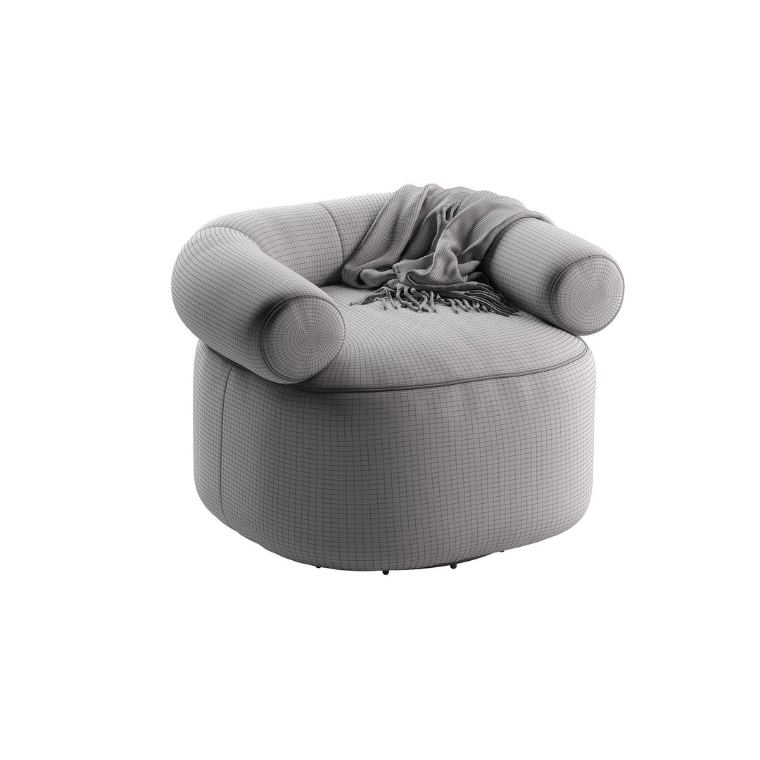 Huggy Swivel Chair 3D Model – Modern Furniture Asset, OBJ & 3Ds Max - View 11