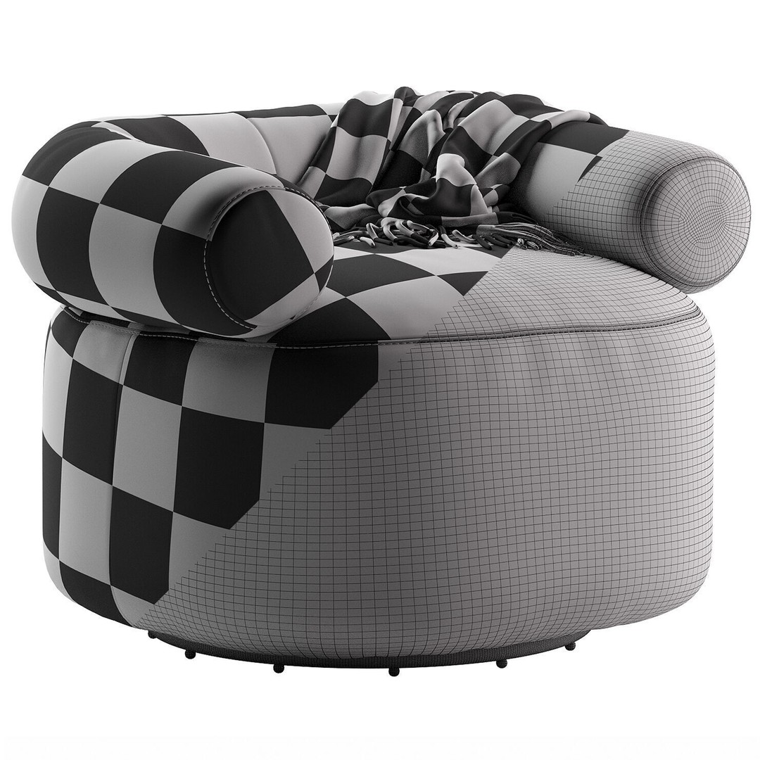 Huggy Swivel Chair 3D Model – Modern Furniture Asset, OBJ & 3Ds Max - View 15