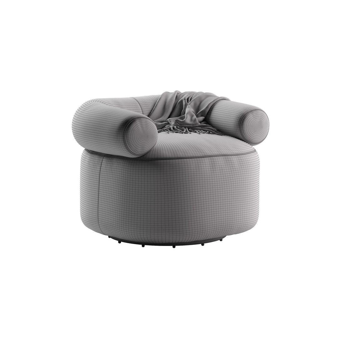 Huggy Swivel Chair 3D Model – Modern Furniture Asset, OBJ & 3Ds Max - View 9