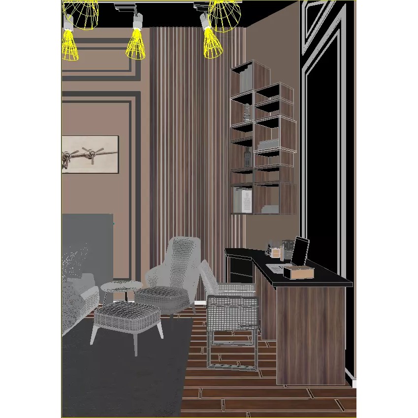 Detailed Bedroom Scene 3D Model – Realistic Interior Design, Corona Render - View 11