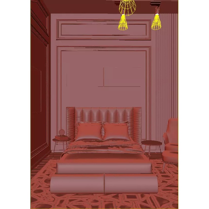 Detailed Bedroom Scene 3D Model – Realistic Interior Design, Corona Render - View 21