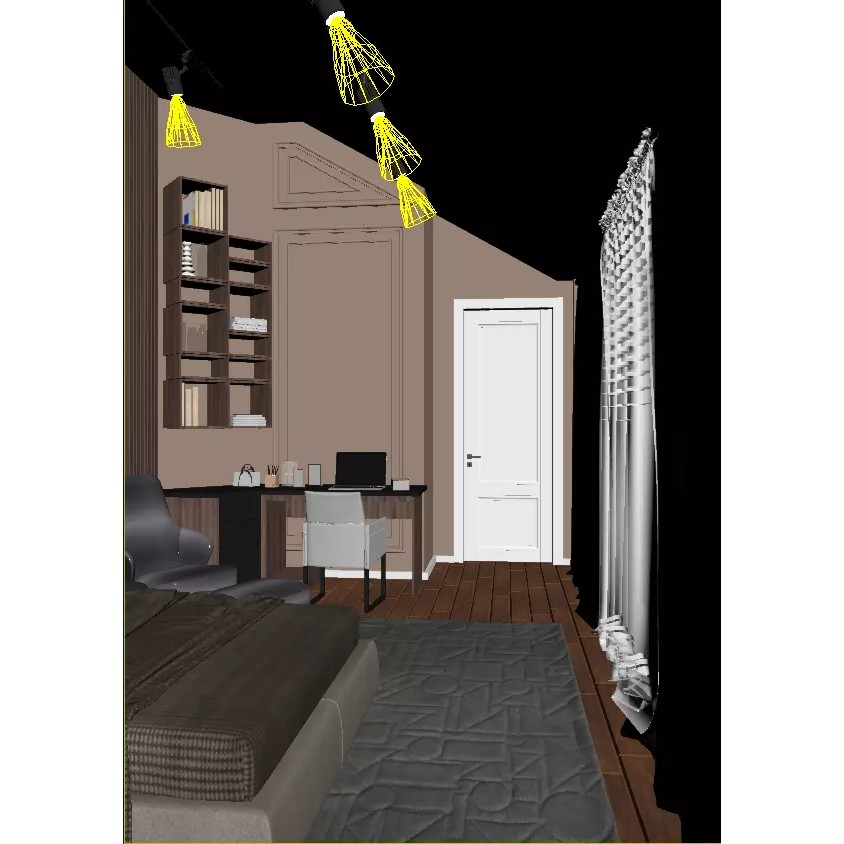 Detailed Bedroom Scene 3D Model – Realistic Interior Design, Corona Render - View 7