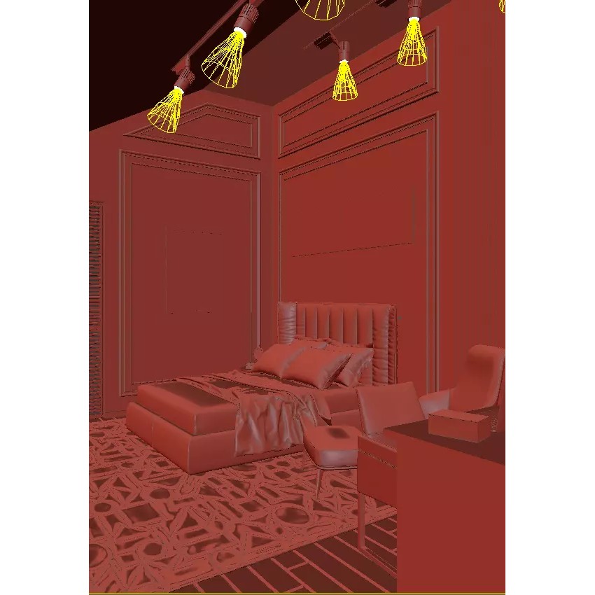 Detailed Bedroom Scene 3D Model – Realistic Interior Design, Corona Render - View 9
