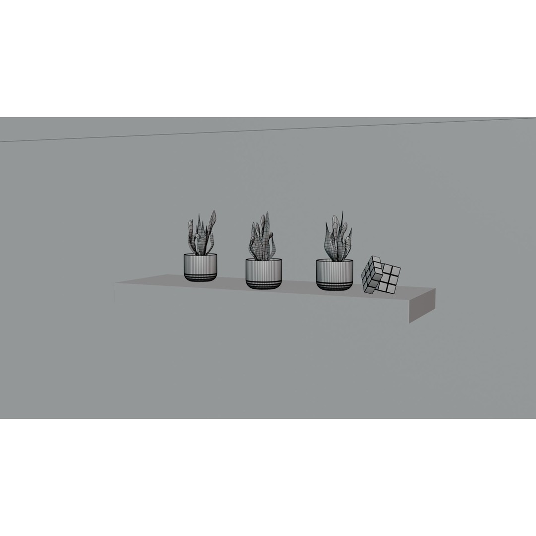 Minimalistic Computer Desk 3D Model – Low Poly Office Asset, FBX - View 19