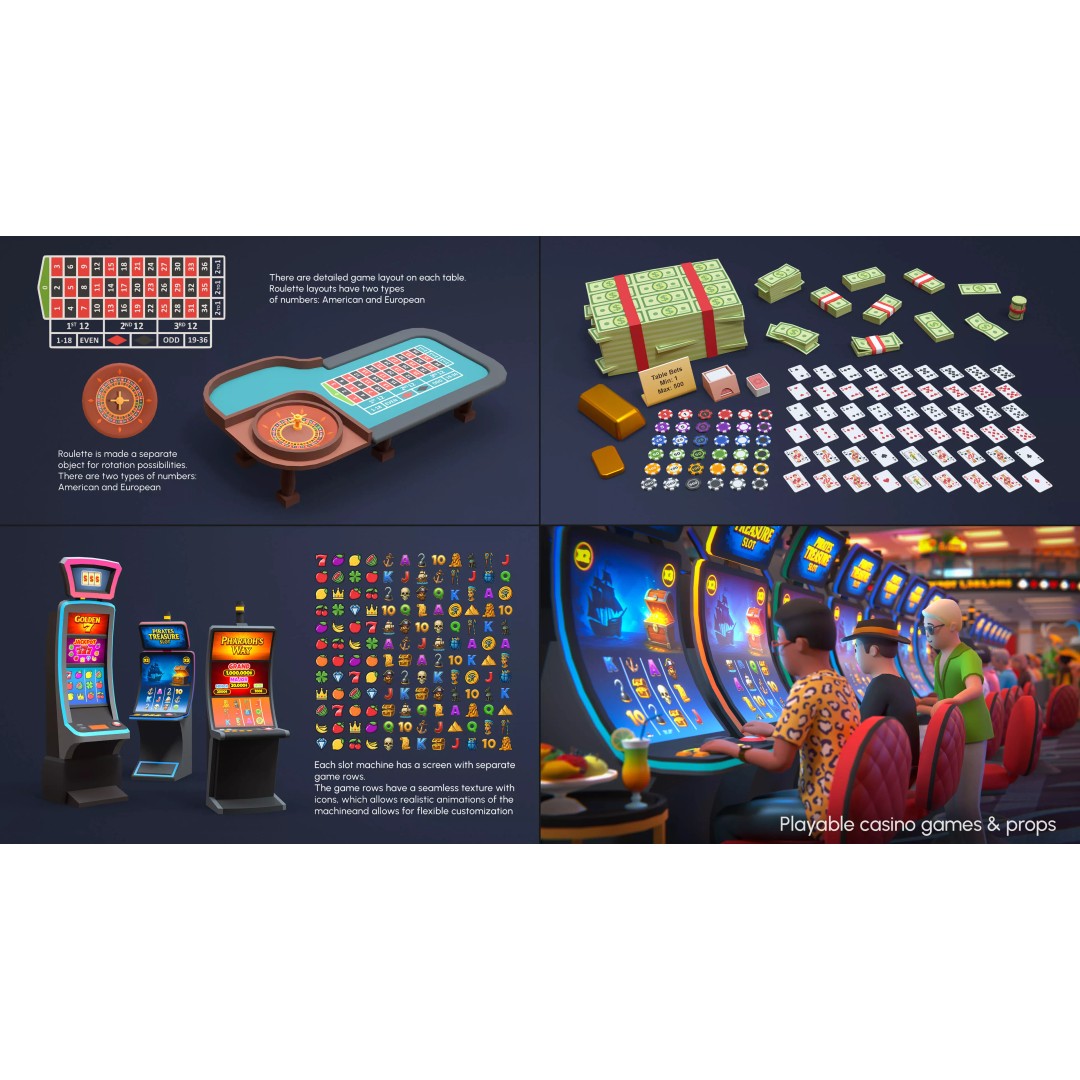 Casino 3D Model – Low Poly Game Asset with Interactive Features - View 15