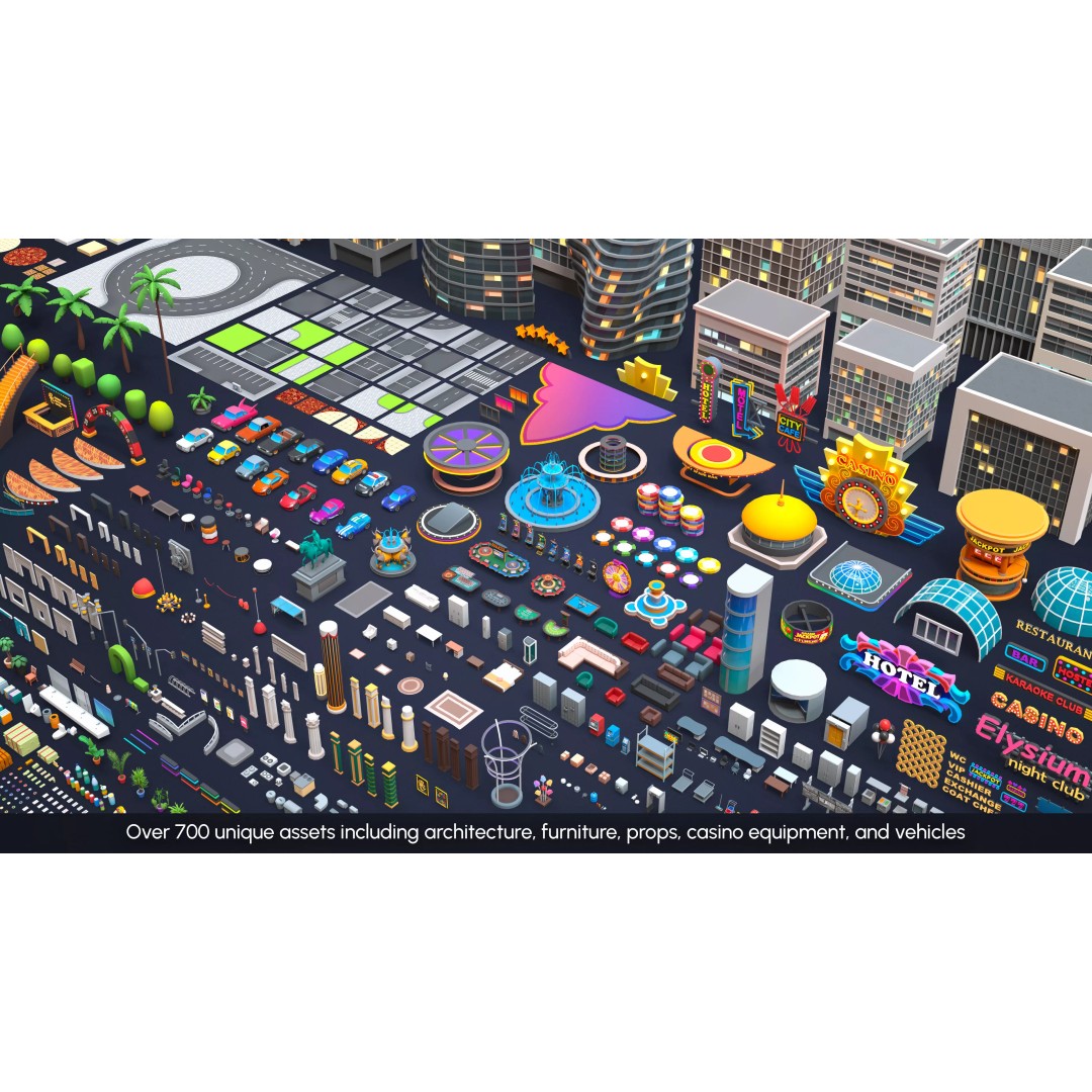 Casino 3D Model – Low Poly Game Asset with Interactive Features - View 21