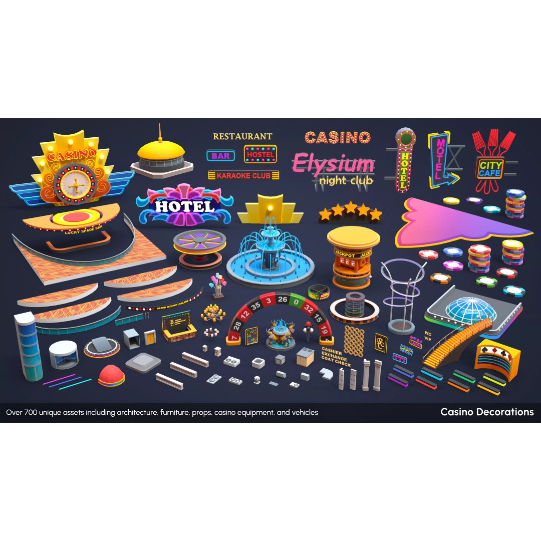 Casino 3D Model – Low Poly Game Asset with Interactive Features - View 22