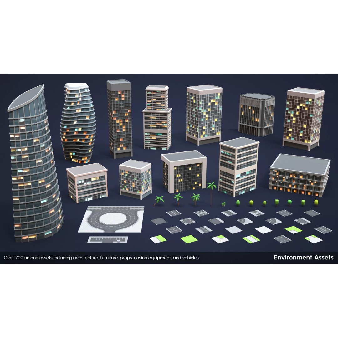 Casino 3D Model – Low Poly Game Asset with Interactive Features - View 25