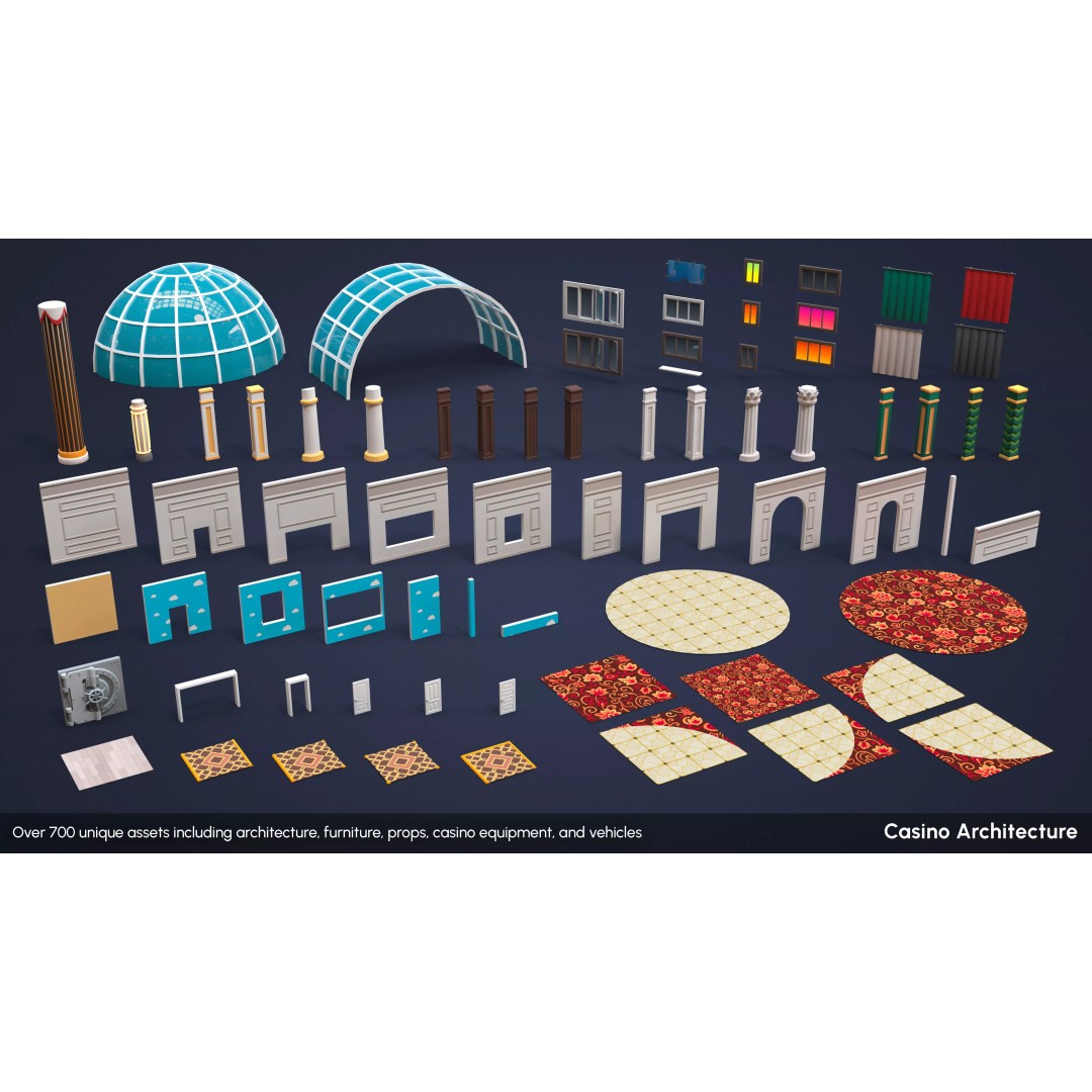Casino 3D Model – Low Poly Game Asset with Interactive Features - View 26