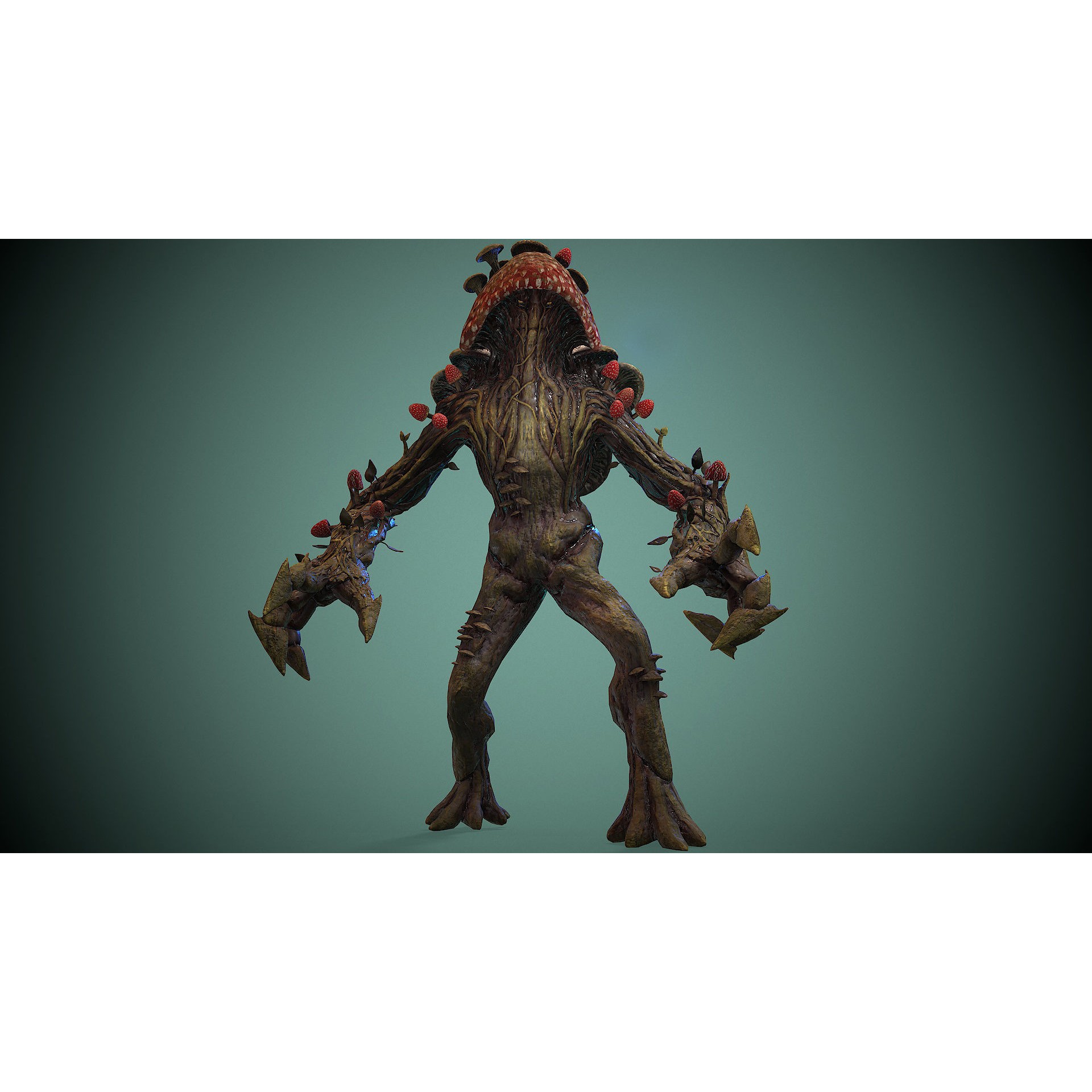 Monster Mushroom - Low-Poly Game-Ready 3D Model - View 3