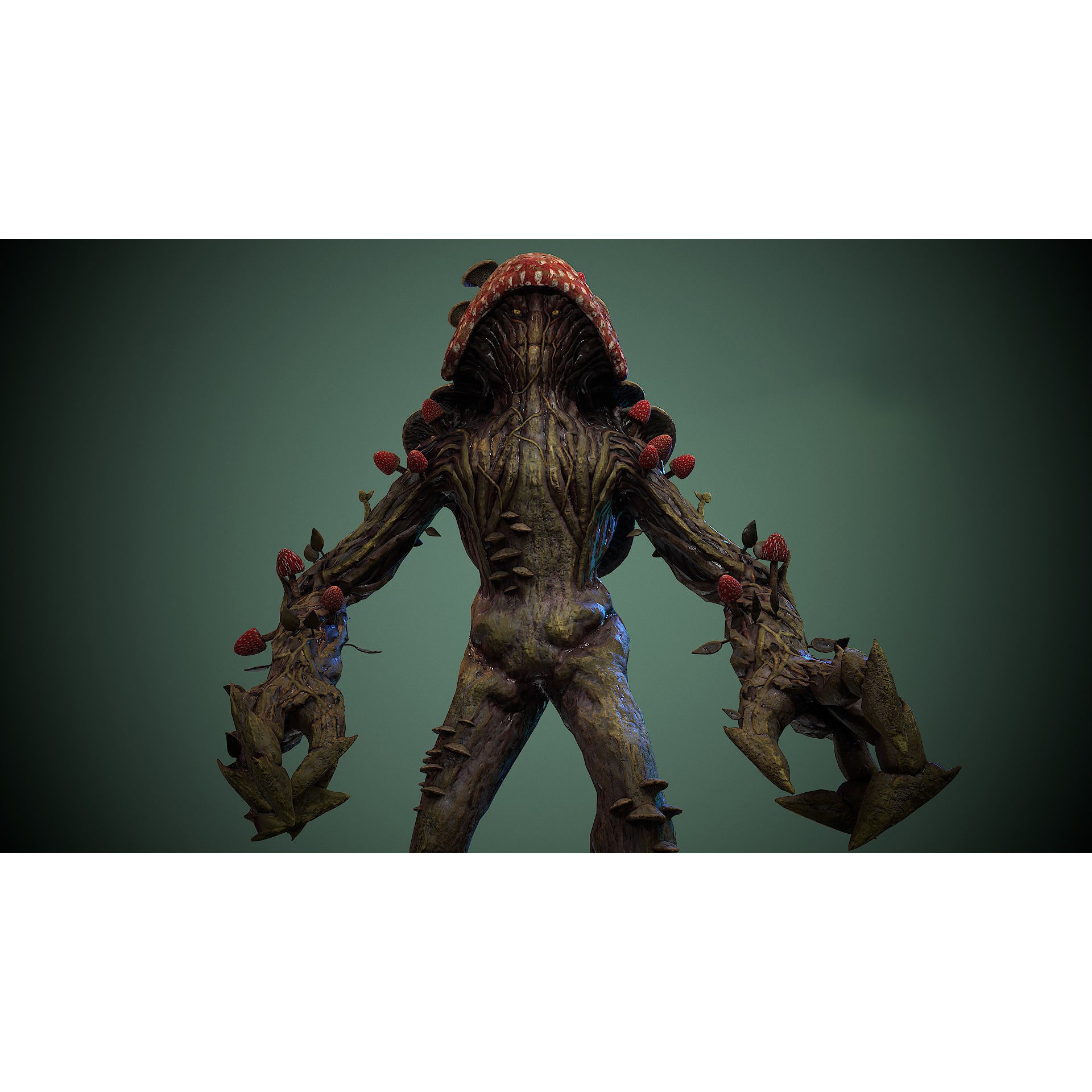 Monster Mushroom - Low-Poly Game-Ready 3D Model - View 8
