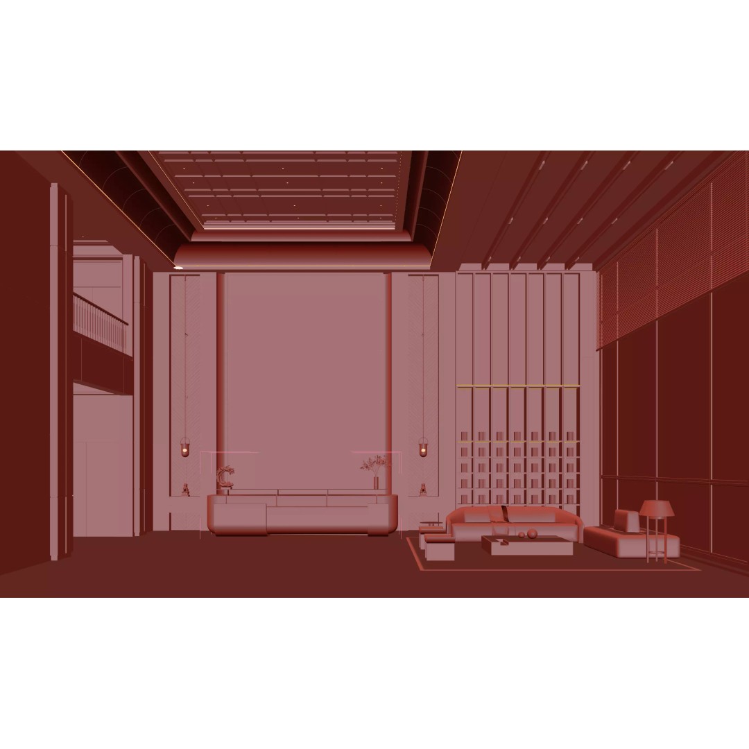 Modern Reception Lobby 3D Model – Fully Textured Interior Scene, FBX