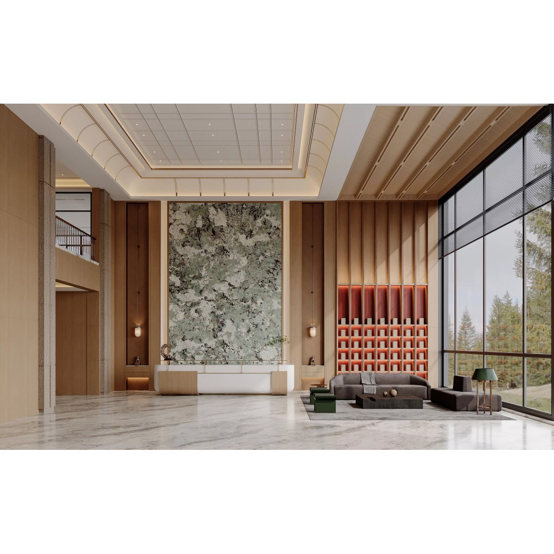 Modern Reception Lobby 3D Model – Fully Textured Interior Scene, FBX - View 2