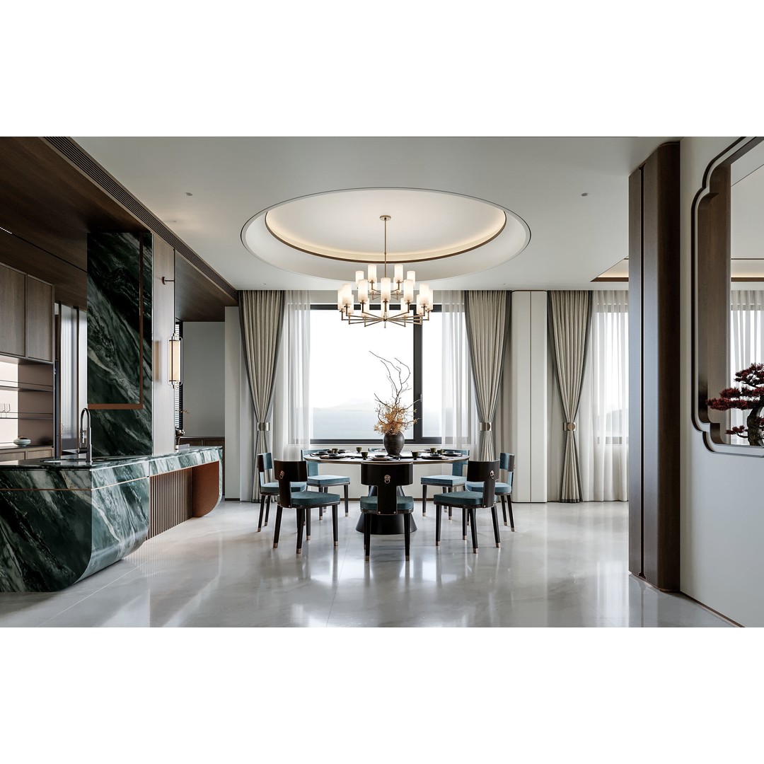 Chinese Apartment Interior 3D Model – Realistic Scene with Natural Light - View 4