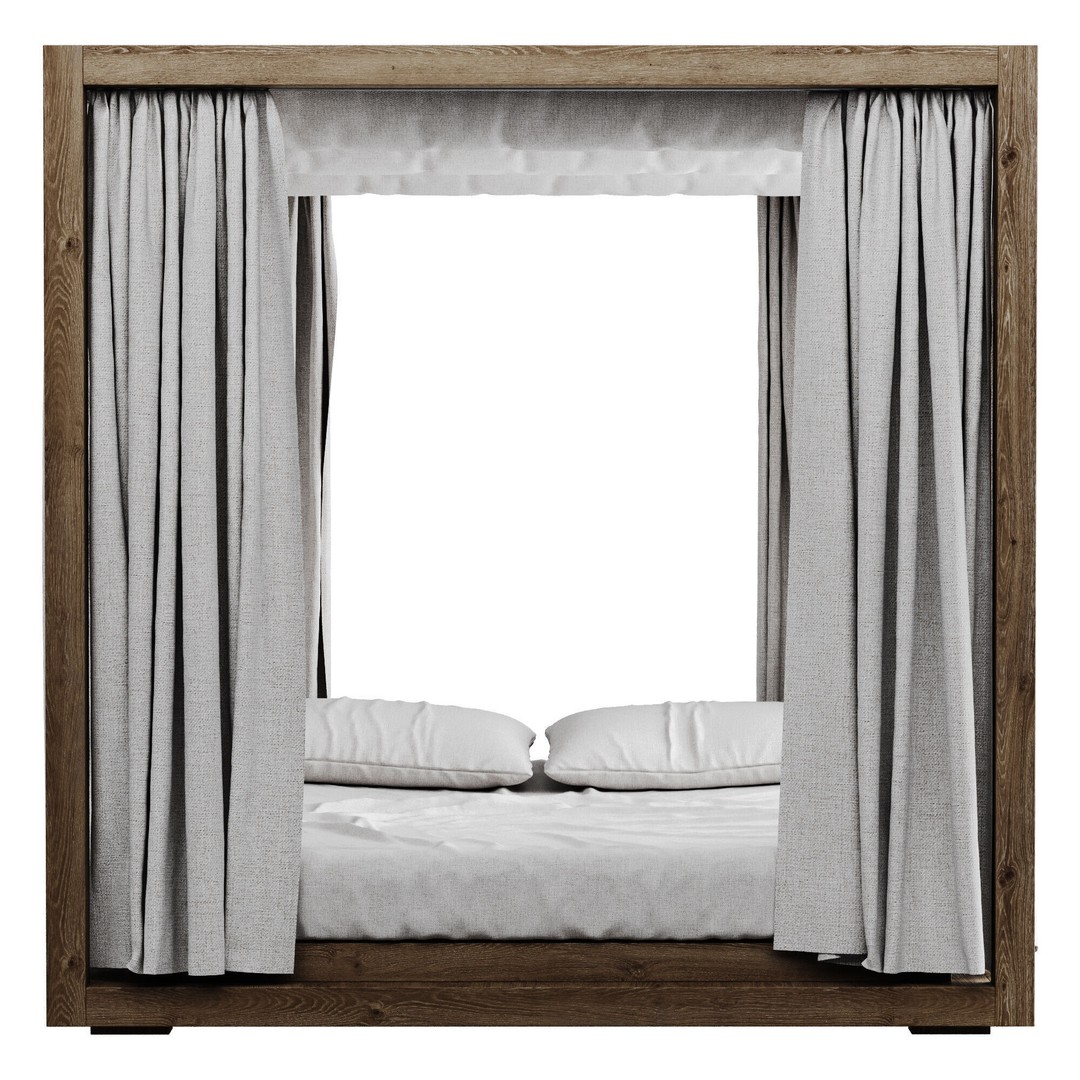 Canopy Daybed 3D Model – Low Poly Furniture Asset, OBJ & FBX - View 37