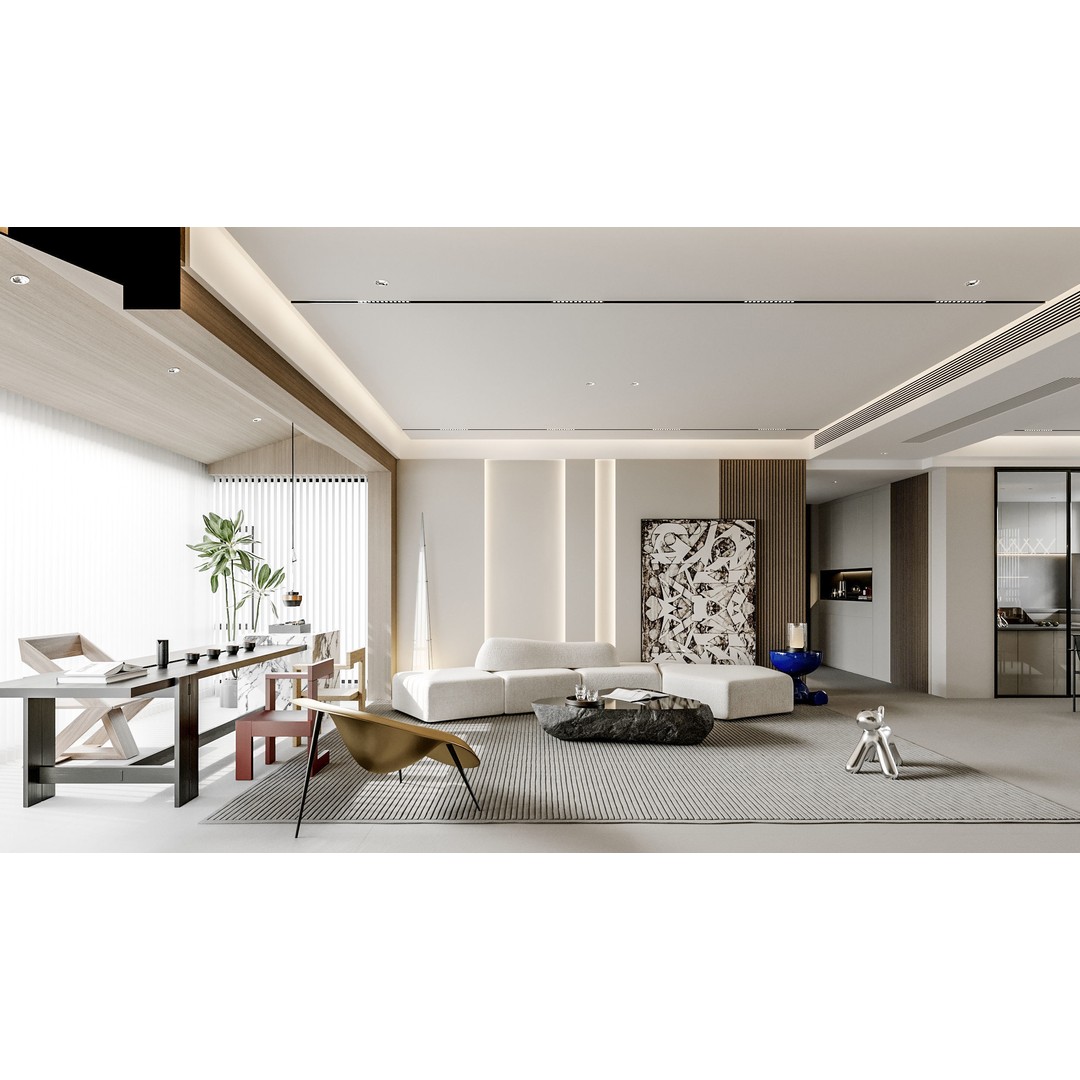 Modern Apartment Interior 3D Model – Fully Textured Scene for Archviz - View 7