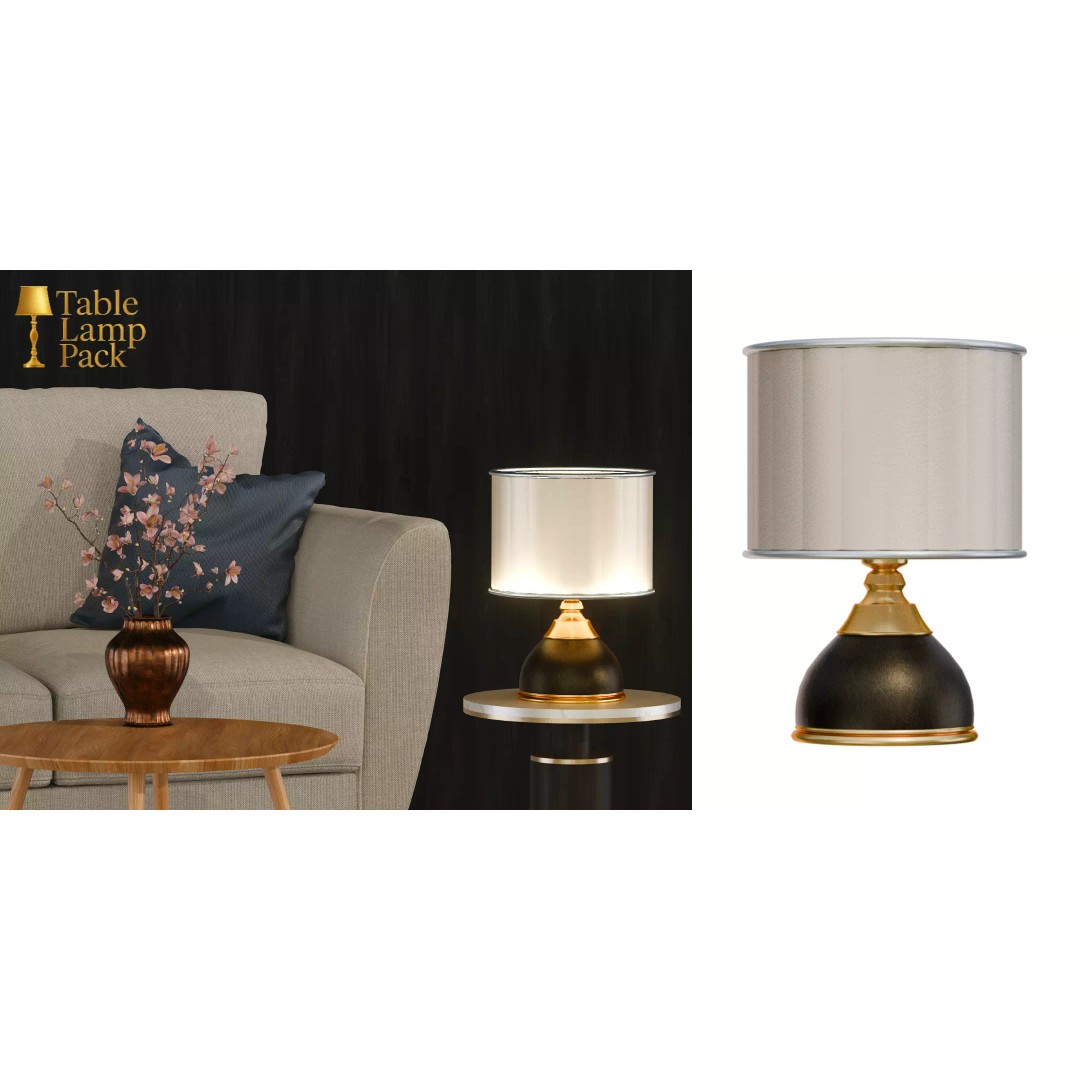 Table Lamp 3D Model – Elegant Lighting Pack with PBR Textures - View 12