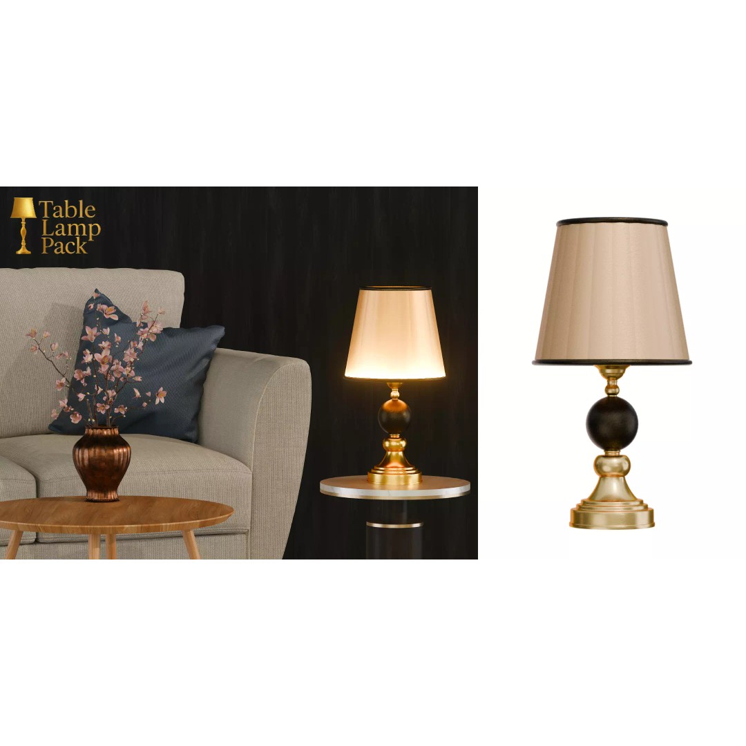 Table Lamp 3D Model – Elegant Lighting Pack with PBR Textures - View 13