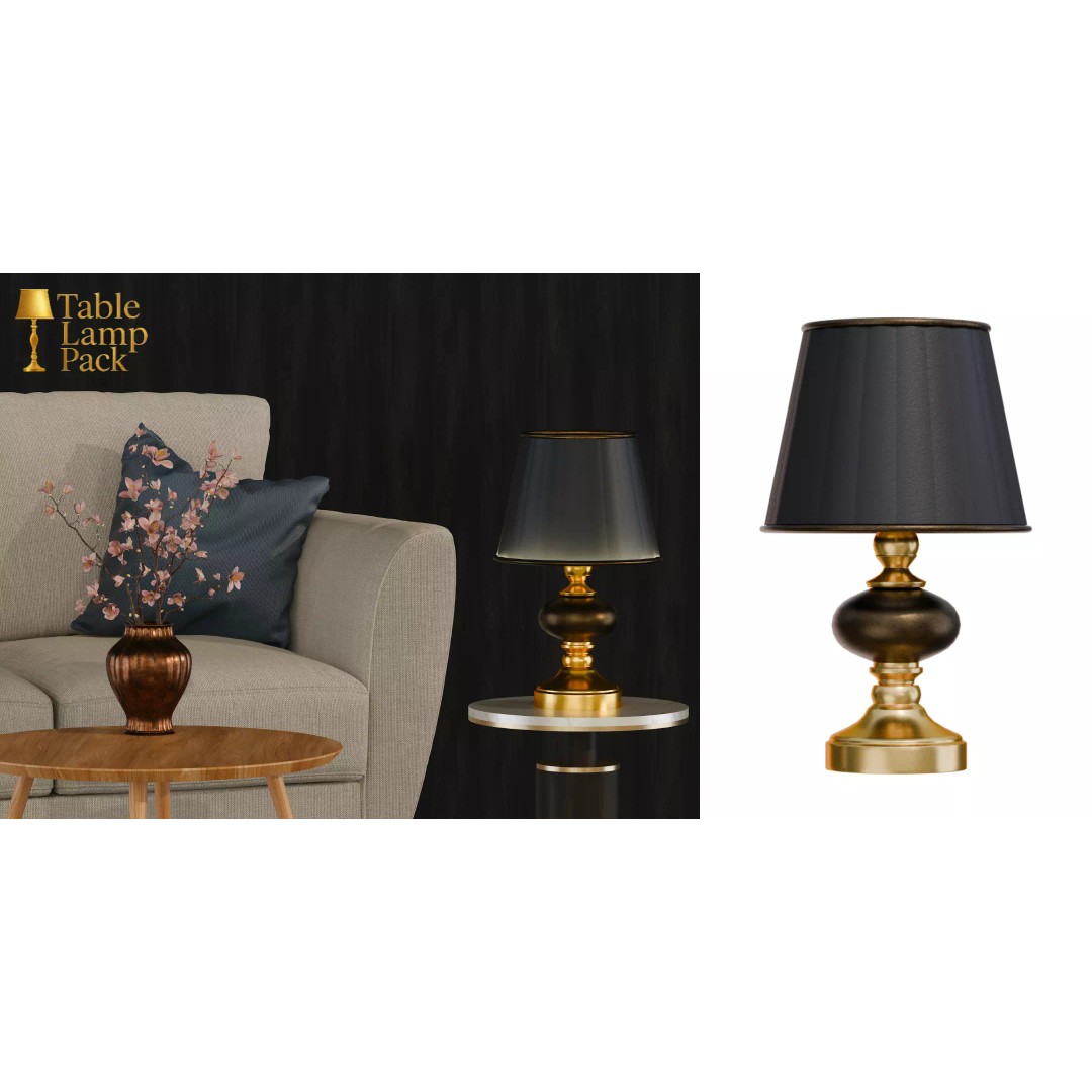 Table Lamp 3D Model – Elegant Lighting Pack with PBR Textures - View 5