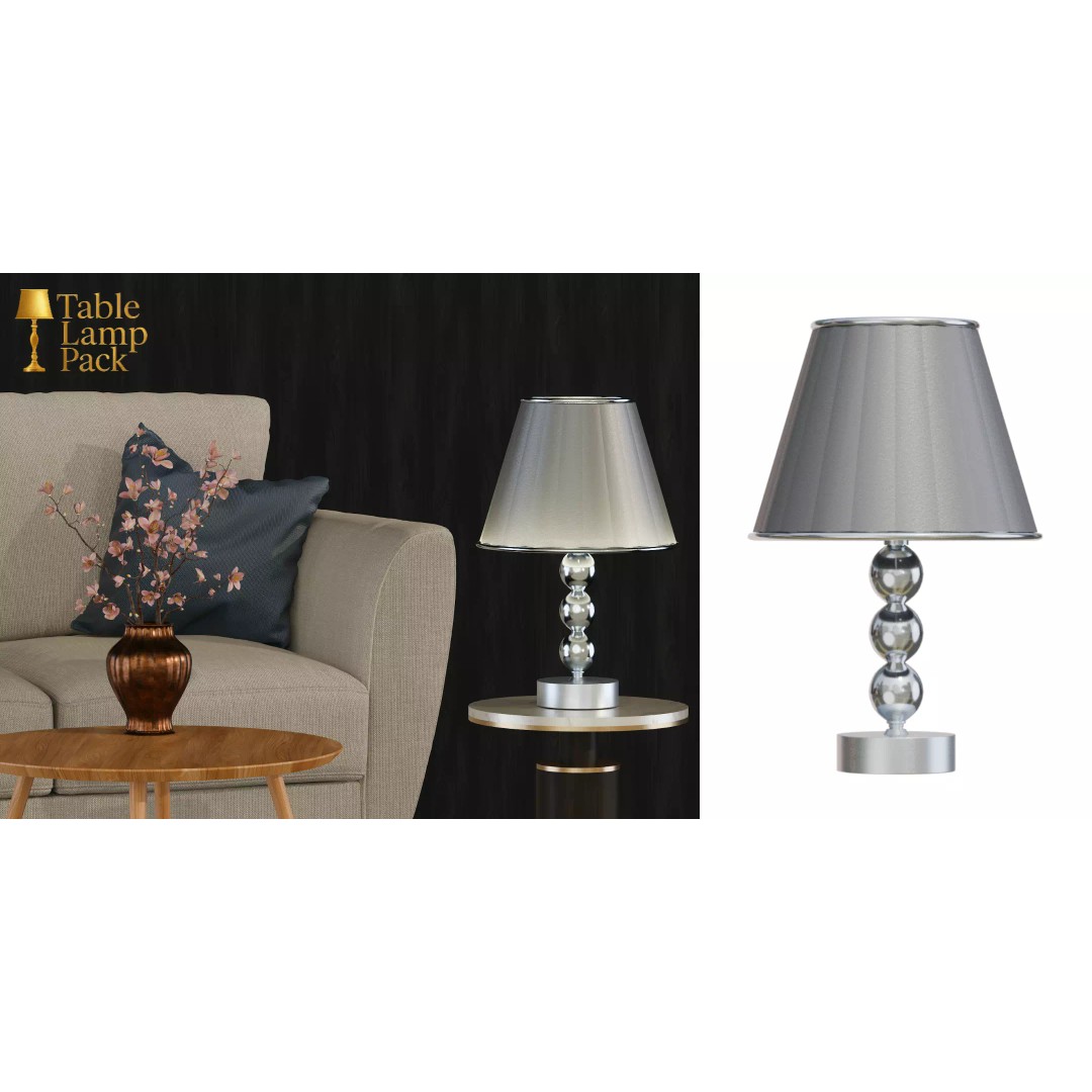 Table Lamp 3D Model – Elegant Lighting Pack with PBR Textures - View 8