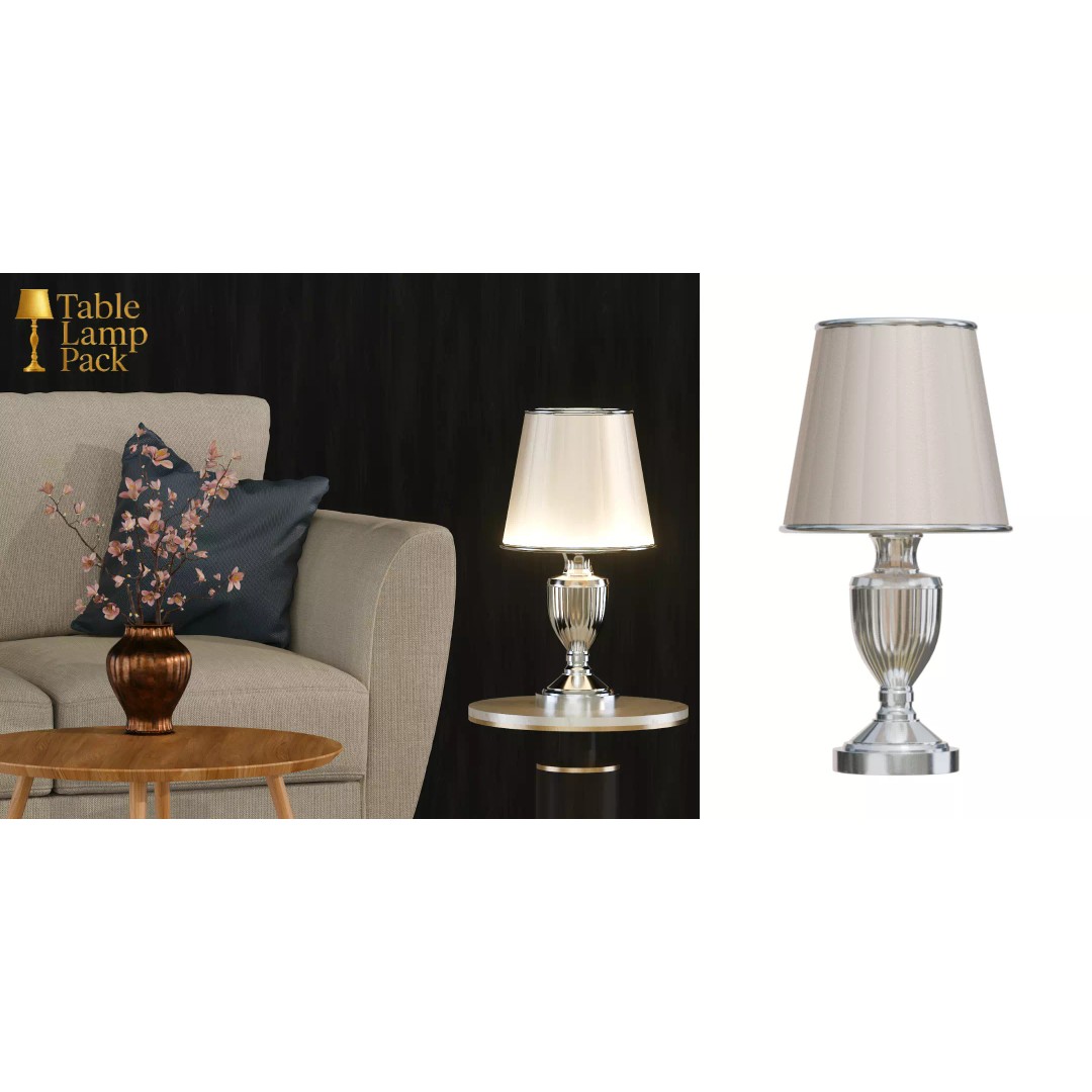 Table Lamp 3D Model – Elegant Lighting Pack with PBR Textures - View 9