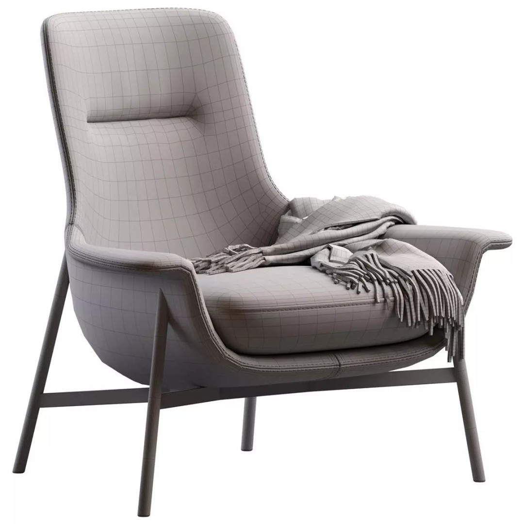 Seymour Mid Fixed Chair 3D Model – Modern Armchair with PBR Textures