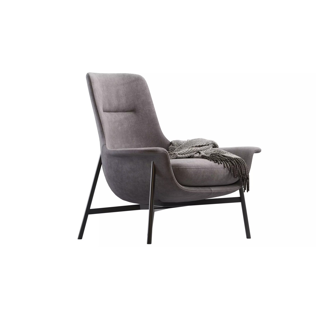 Seymour Mid Fixed Chair 3D Model – Modern Armchair with PBR Textures - View 10