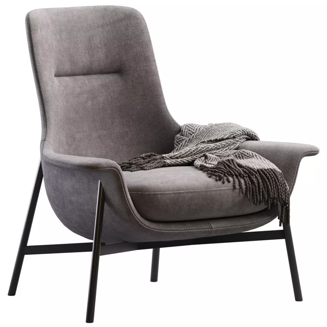 Seymour Mid Fixed Chair 3D Model – Modern Armchair with PBR Textures - View 14