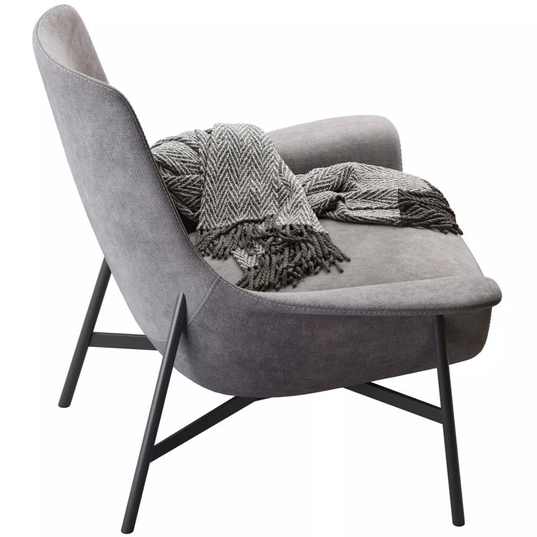 Seymour Mid Fixed Chair 3D Model – Modern Armchair with PBR Textures - View 17
