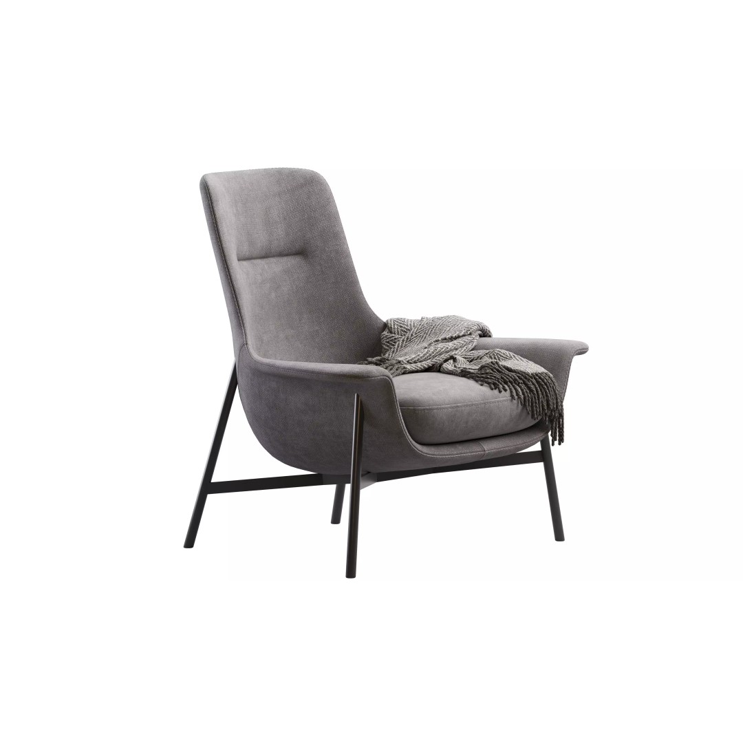 Seymour Mid Fixed Chair 3D Model – Modern Armchair with PBR Textures - View 4