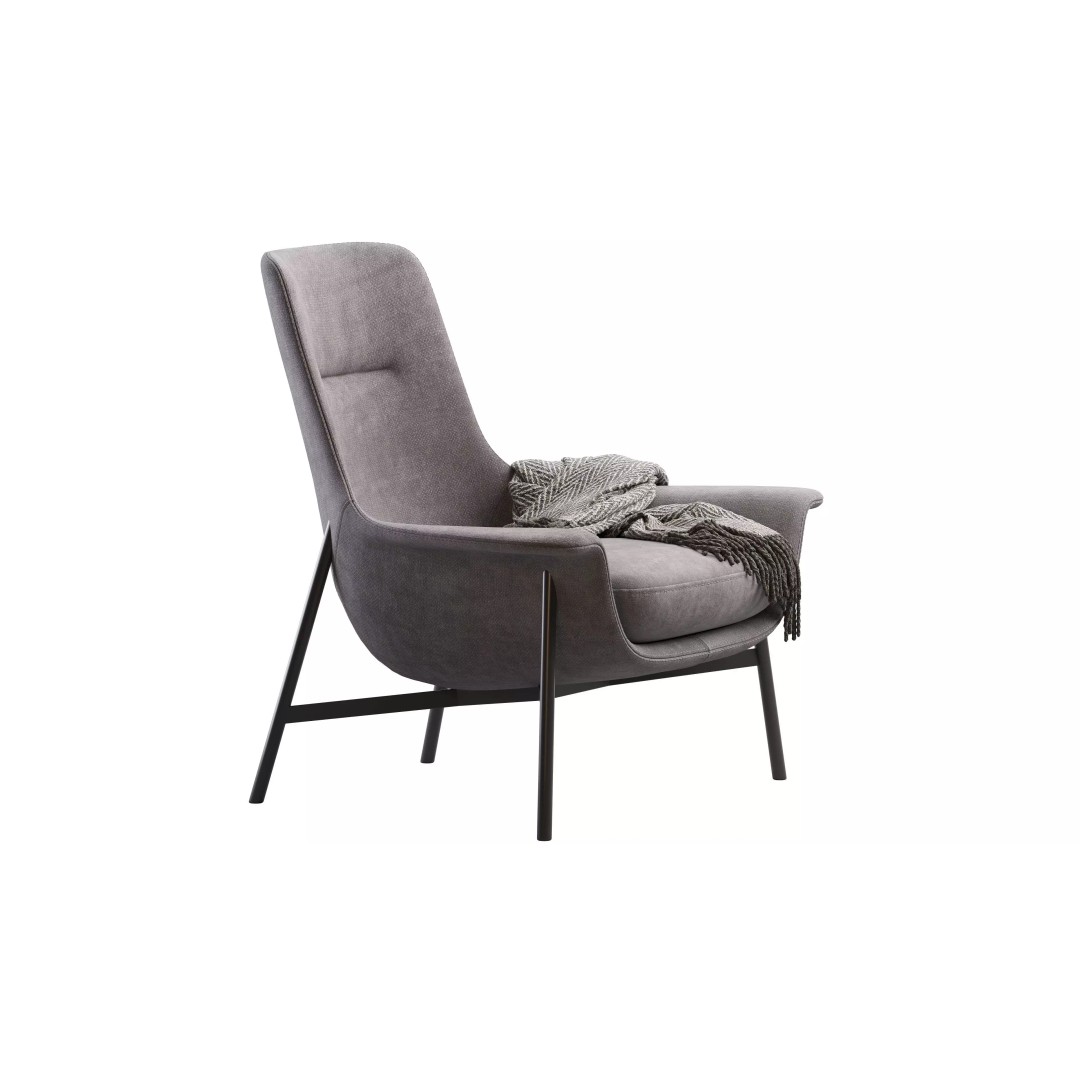 Seymour Mid Fixed Chair 3D Model – Modern Armchair with PBR Textures - View 5