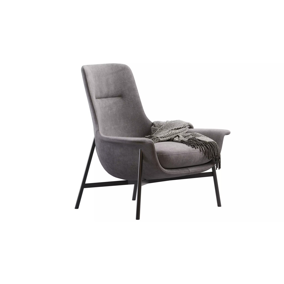 Seymour Mid Fixed Chair 3D Model – Modern Armchair with PBR Textures - View 9