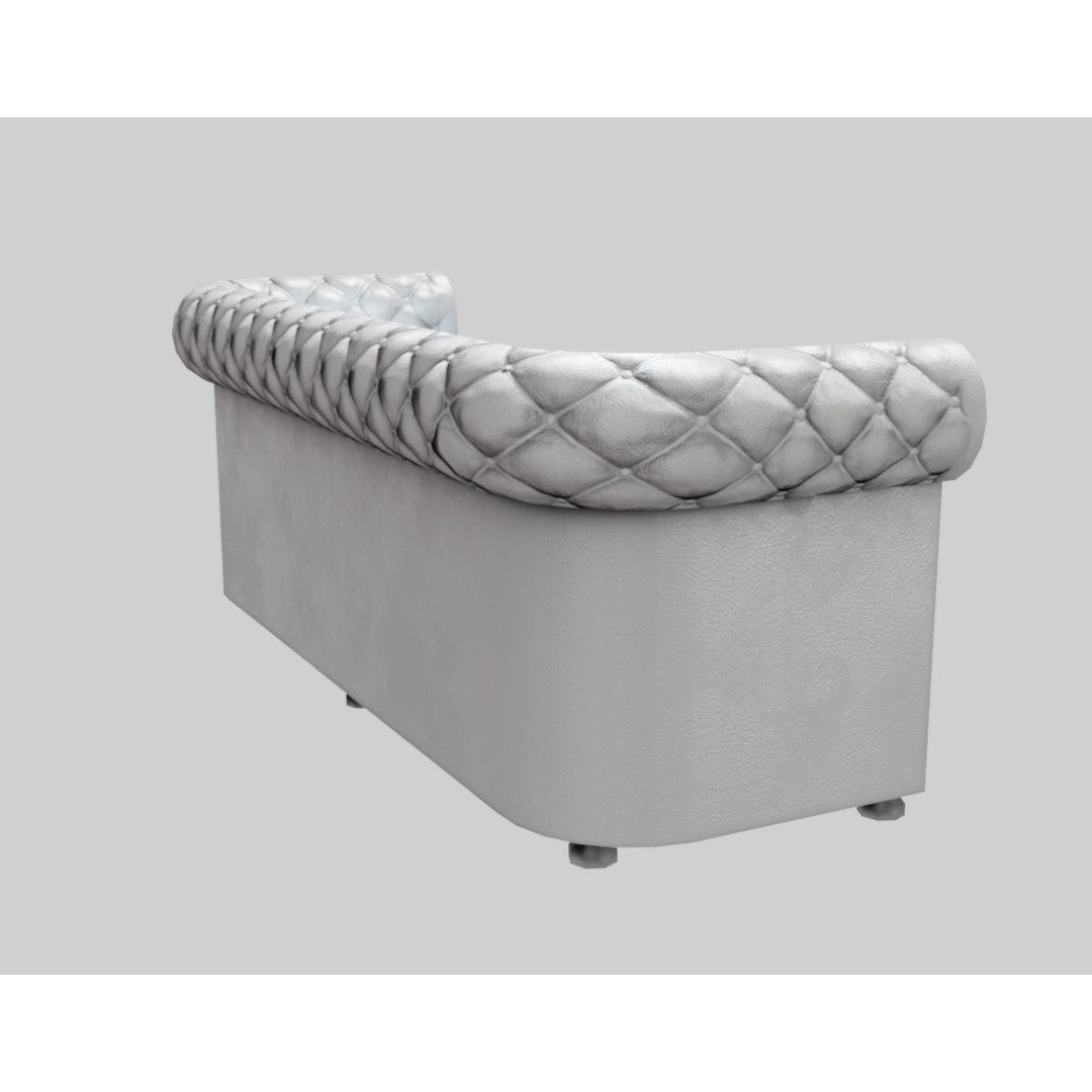 Used Leather Sofa 3D Model – Low Poly PBR Game Asset, FBX - View 11