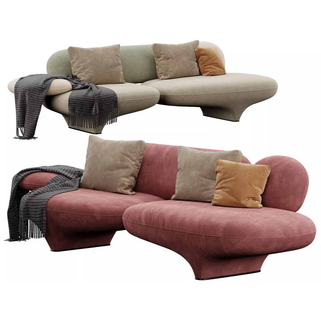 Figure Sofa 3D Model – Modern Design, High Poly, FBX, OBJ - View 2