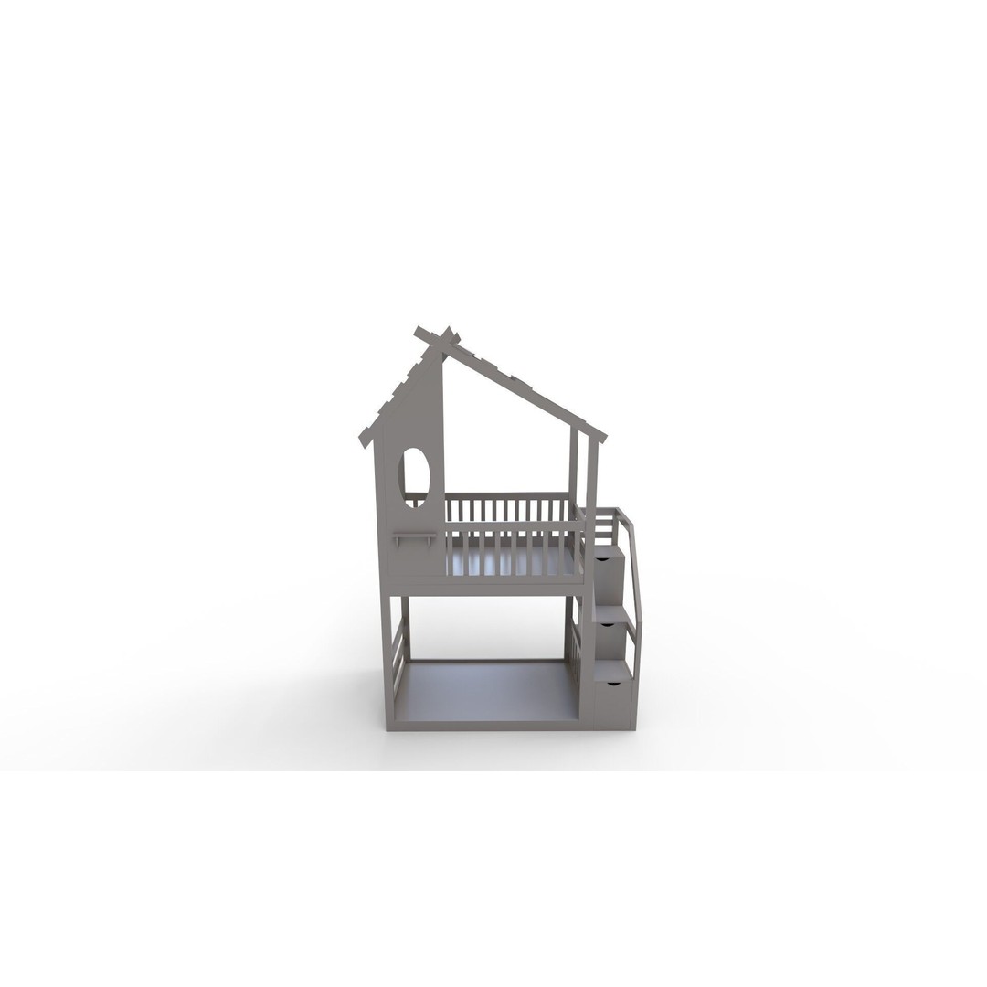 Twin Bunk Bed 3D Model – High-Quality PBR Interior Asset, FBX, Blender - View 10